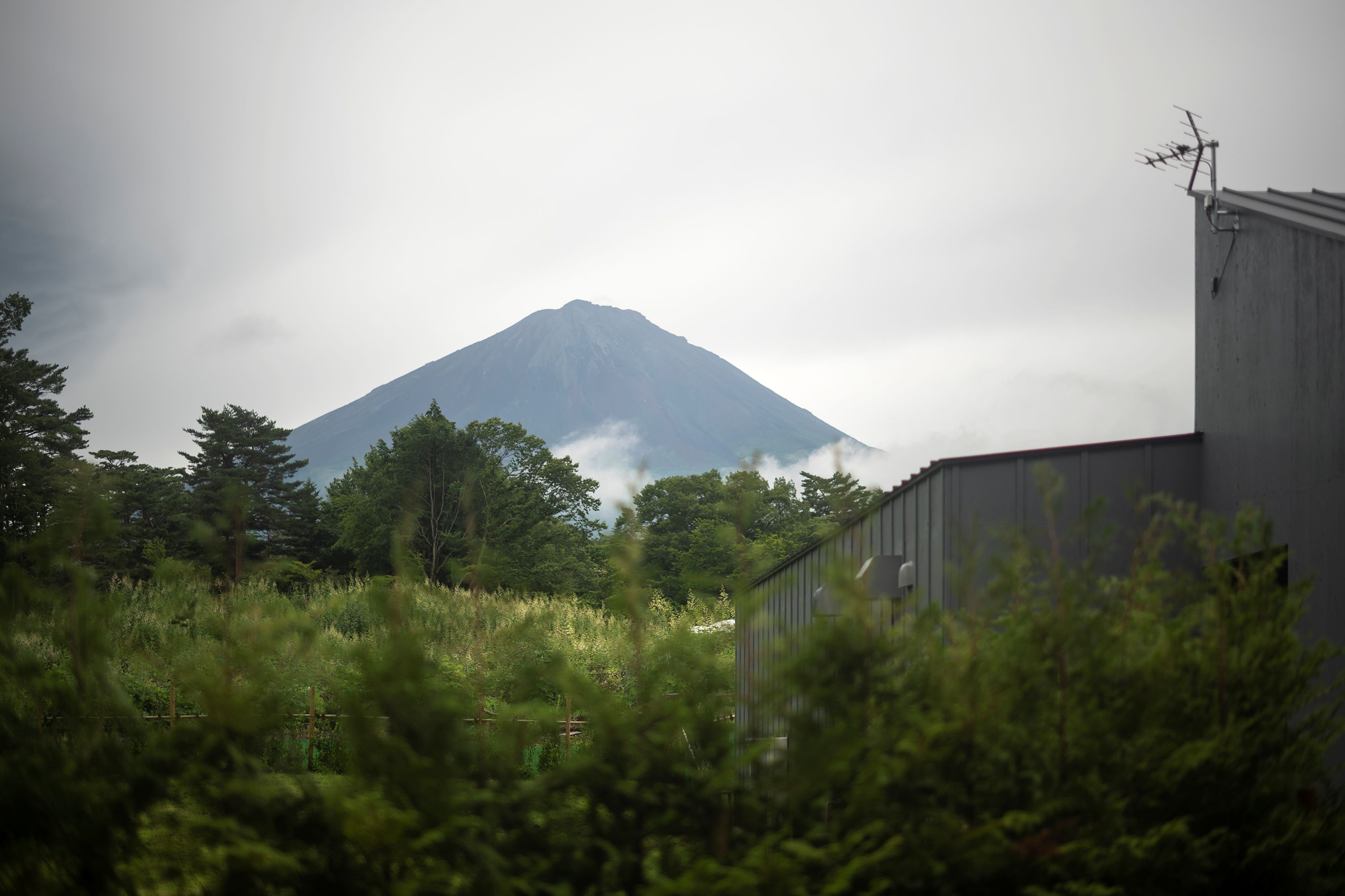 從住宿望見的早晨富士山